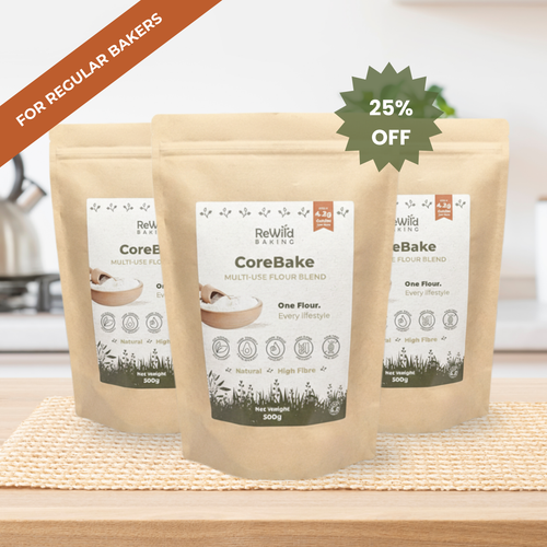 CoreBake Low-Carb Fibre Flour Blend – Wheat-Free - Bundle 3x500g