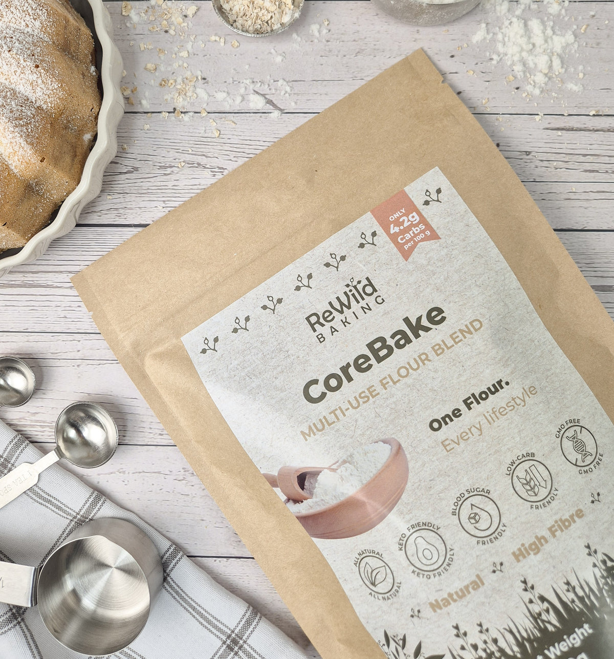 CoreBake Low-Carb Fibre Flour Blend – Wheat-Free - 300 g