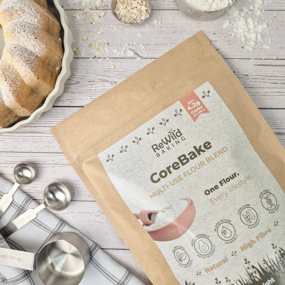 CoreBake Low-Carb Fibre Flour Blend – Wheat-Free - Bundle 3x500g