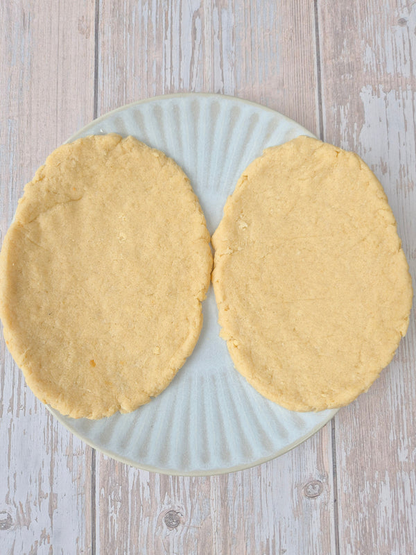 Step 6 – Shaped low-carb gluten-free flatbread rounds ready for cooking made with ReWild CoreBake