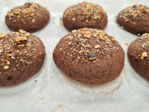 Step 6 – Close-up of baked soft cacao cookies made with ReWild CoreBake