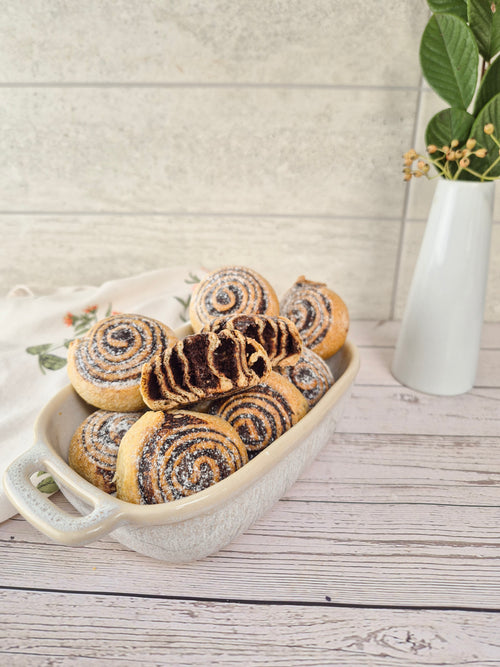 Low-carb gluten-free cocoa swirl rolls made using ReWild CoreBake