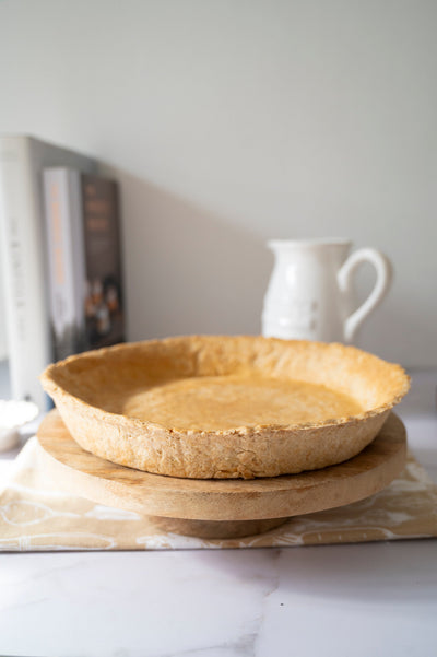 Golden baked gluten-free low-carb pie crust prepared with ReWild CoreBake