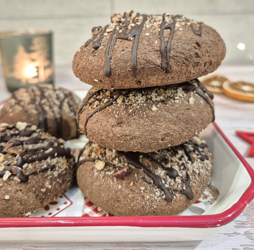 Homemade gluten-free cacao cookies with soft texture made with ReWild CoreBake