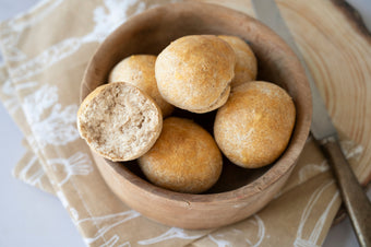 Homemade low-carb bread rolls baked with ReWild CoreBake flour blend