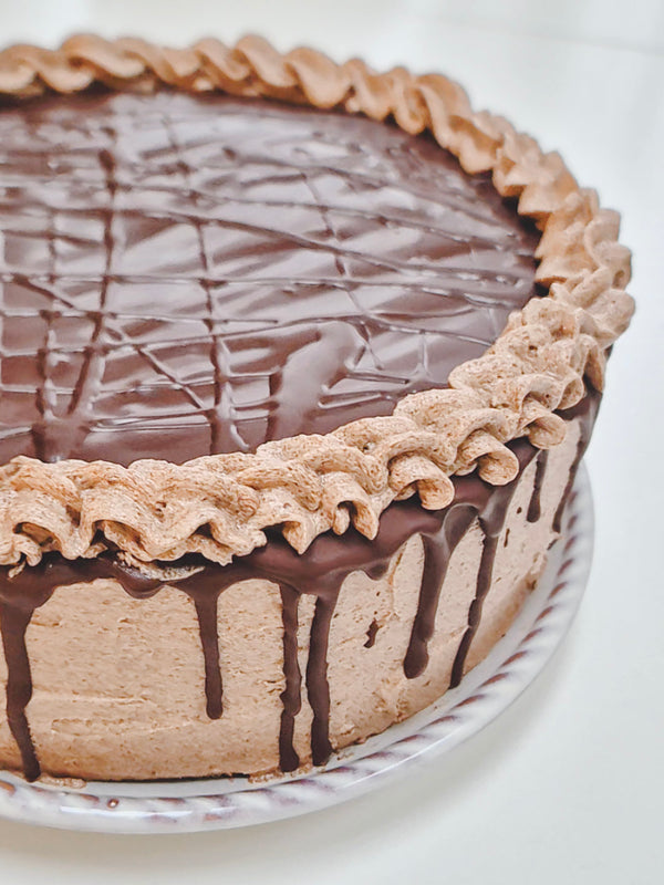 Low-carb gluten-free chocolate layer cake made with ReWild CoreBake