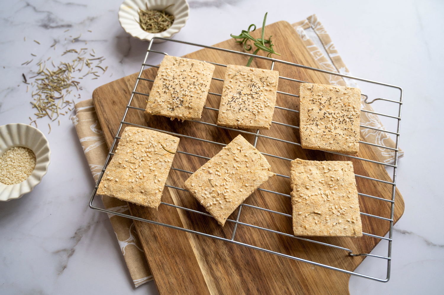 Low-carb gluten-free crackers made with ReWild CoreBake