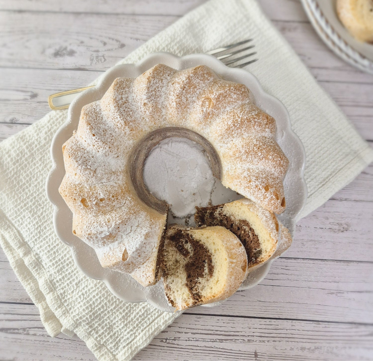 Low-carb gluten-free marble bundt cake made with ReWild CoreBake