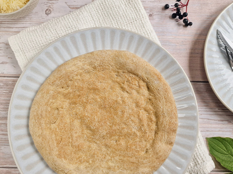 Low-carb gluten-free pizza base ready for toppings made with ReWild CoreBake