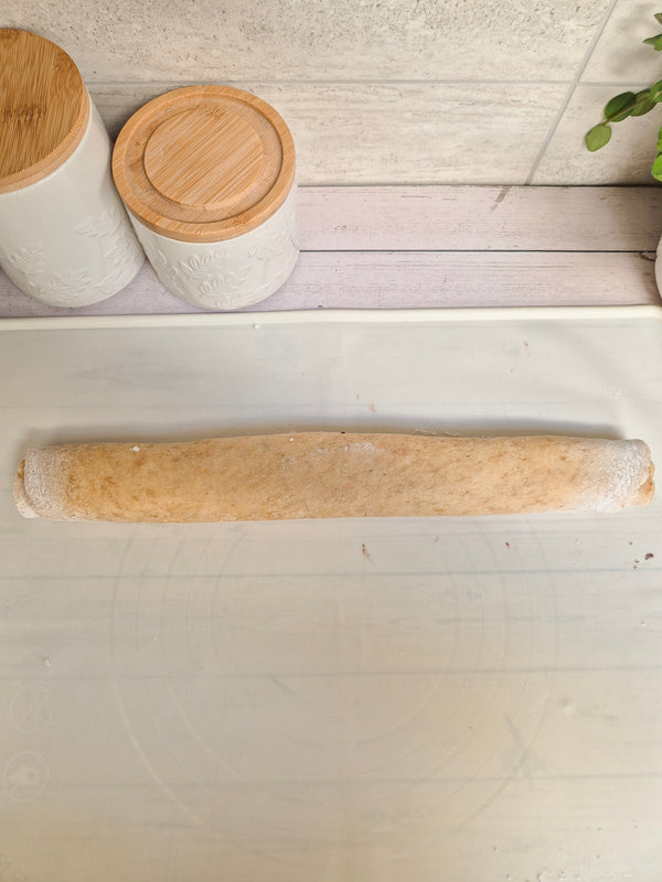 Step 10 – Rolling gluten-free babka dough into a long log
